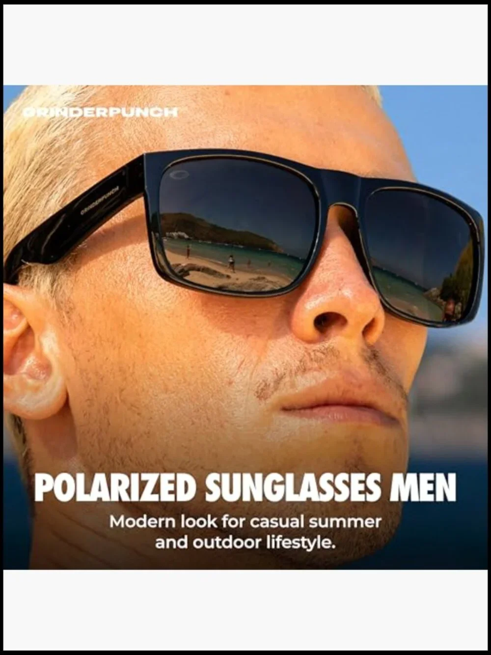 Polarized Square Sunglasses for Men UV400 Protection Driving Fishing Shades